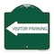 Signmission Visitor Parking With Left Arrow, Green & White Aluminum Architectural Sign, 18" x 18", GW-1818-24377 A-DES-GW-1818-24377 - alternate 1